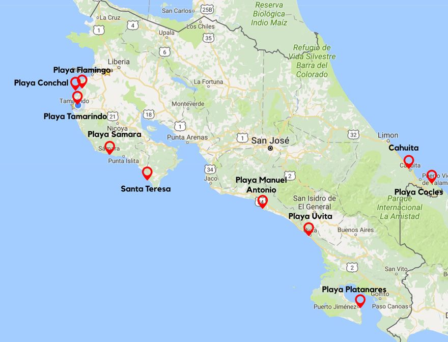Map of Costa Rica